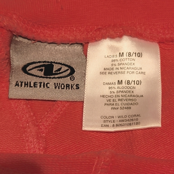 ATHLETIC WORKS ♡ 4pc Black Coral 'n White Bundle Athleisure Burmuda Shorts M - Picture 15 of 15